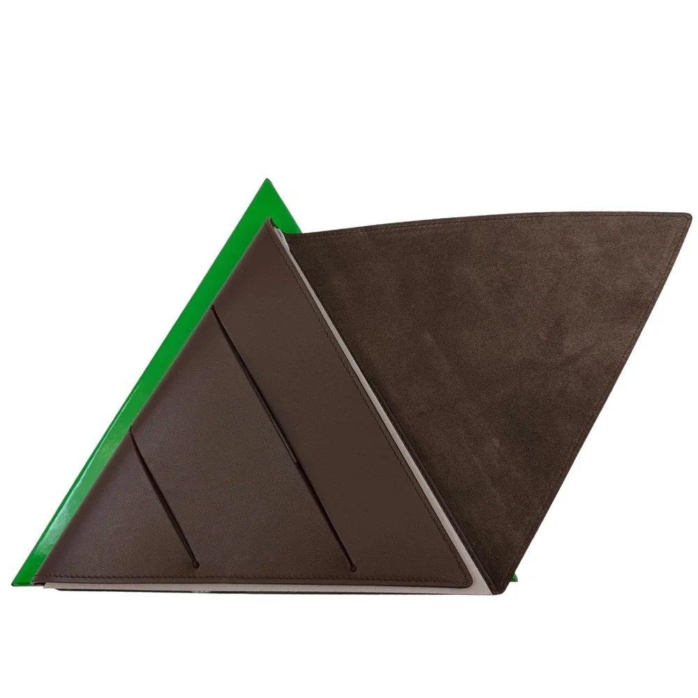 Bottega Veneta Triangle Brown Leather‎ Notebook Cover w/ Notebook BNIB